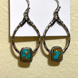 🎉❤️Fairways Silver Turquoise Brown Marble Earrings